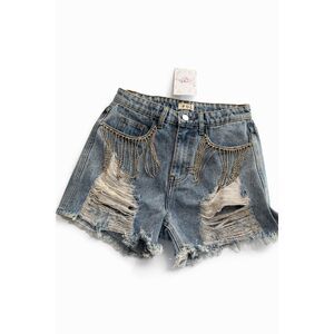 NWT POL Destroyed Rhinestone Denim Shorts Size Small New